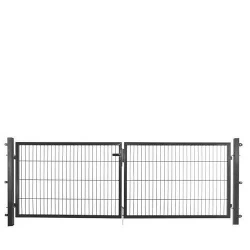 Metalen tuinhekpoort dubbel compleet antraciet 100x300 cm 103550 Finale Uitverkoop