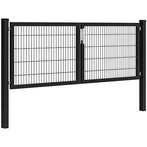 Beste Prijs Hillfence metalen dubbele poort Premium-line inclusief slot 300x100 cm zwart