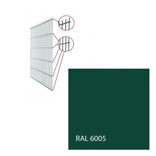 Metalen dubbelstaafs gaasmat 120x200 cm groen 103534 Dagaanbieding
