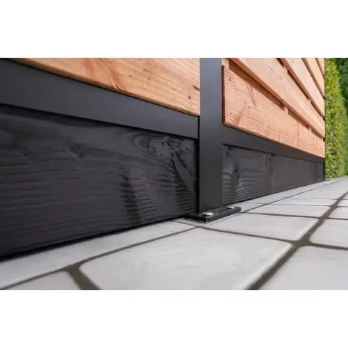 H-gleufpaal hardhouten onderplaat zwart gedompeld 3x20x181,5 cm Express Levering