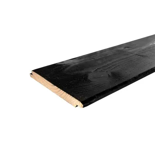 Nu Kopen Overkappingswand vuren zwart half lips 580 cm
