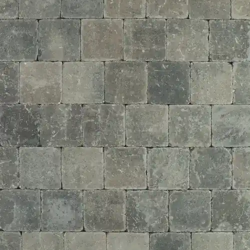 Koop Vandaag Metro Trommelsteen 15x15x6 cm Grijs/Zwart genuanceerd