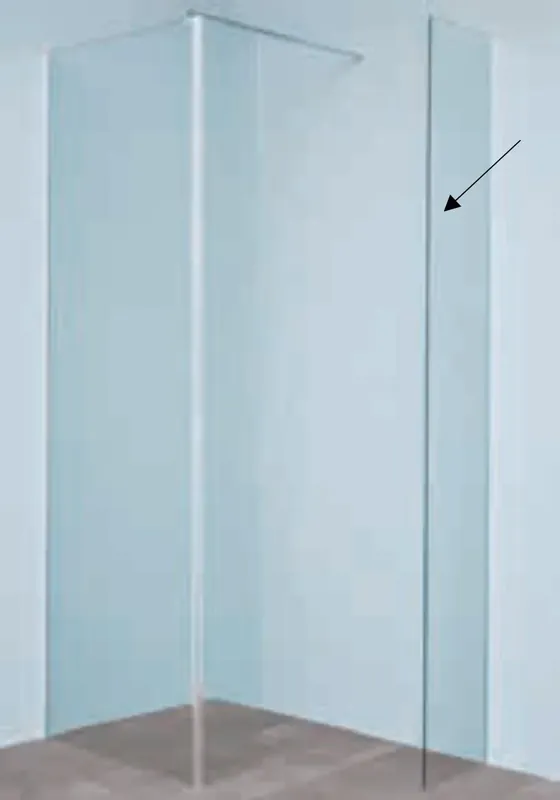 Sanitair Sani Douchewand Paris Vaste Wand Helder Glas 45x200cm Laatste Versie