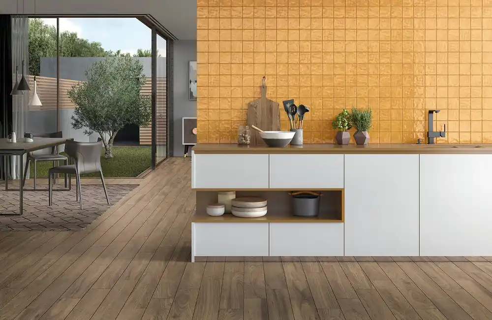 Exclusieve Aanbieding Wandtegel Equipe Handvorm Ritmo Amber Oranje 10x10