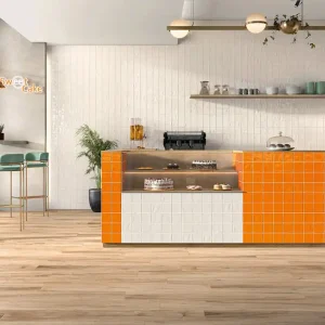 Alleen Vandaag Wandtegel Handvorm Geo Twist Oranje Glans 10x10
