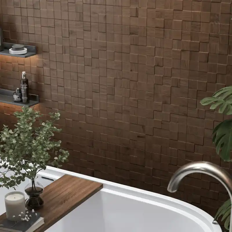 Wandtegel Florim Houtlook 3D Decor Urban Cottage Walnut Eiken 30x90 Seizoensaanbieding