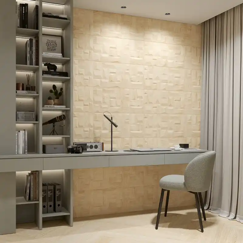 Beperkte Voorraad Wandtegel Baldocer Opal Houtlook 3D Reliëf Vanilla Beige Rect. 30x60