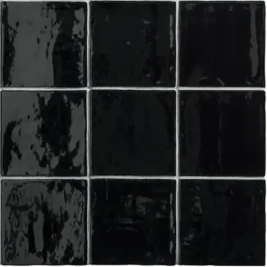 Bestseller Wandtegel Handvorm Terre WoW Negro Glossy Zwart Glans 15x15