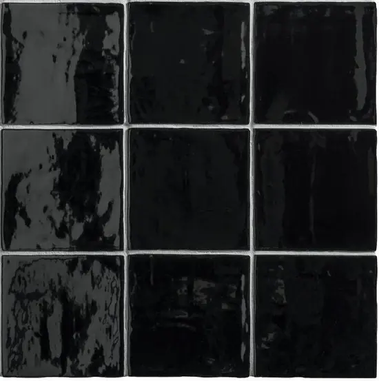 Bestseller Wandtegel Handvorm Terre WoW Negro Glossy Zwart Glans 15x15