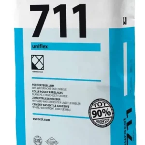 Bestel Nu Eurocol 711 UNIFLEX Hoogwaardige, witte vocht- en vorstbestendige poedertegellijm