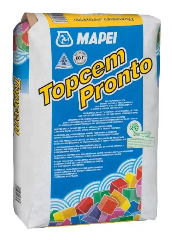Premium Mapei TOPCEM PRONTO Kant-en-klare mortel voor het creëren van snel drogende dekvloeren 25kg
