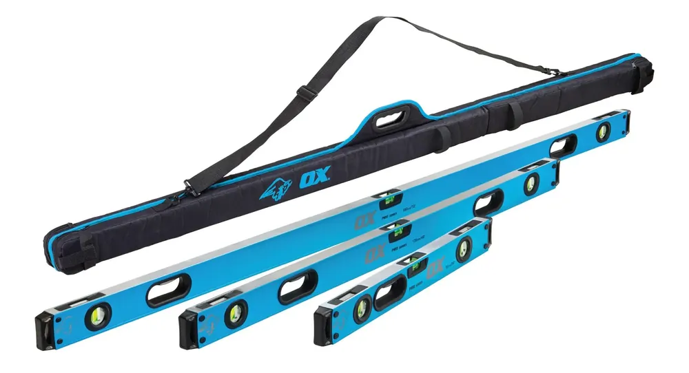 Beste Prijs OX Pro Set Waterpassen 600+1200+1800mm in Opbergtas