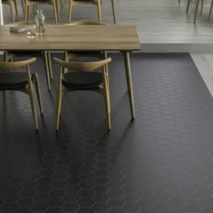 Betrouwbaar Vloertegel/Wandtegel Equipe Cerámica Hexagon Timeless Zwart Mat 15x17