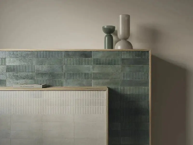 Weekendaanbieding Wandtegel Equipe Cerámica Mussa Way Relieve Groen Glans 7,5x30