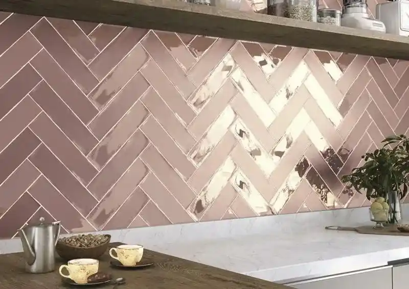 Express Levering Wandtegel Equipe Cerámica Colonial Roze Glans 7,5x30
