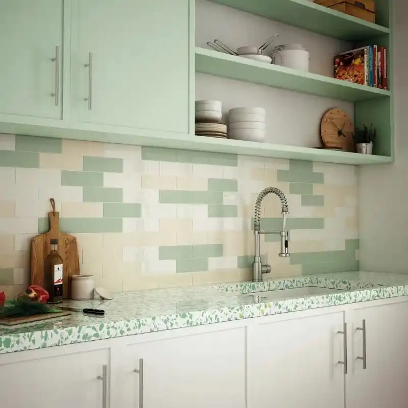 Wandtegel Equipe Cerámicas Country Mist Green Groen Glans 6,5x20 Must-Have