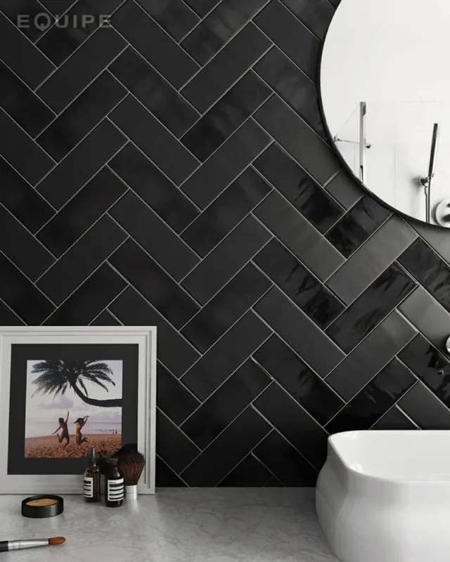 Nieuw Wandtegel Equipe Cerámicas Country Anthracite Antraciet Glans 6,5x20