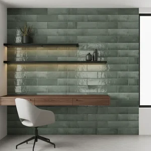 Wandtegel Ragno Feelze Olive Groen Glans 7x28 Betaalbaar
