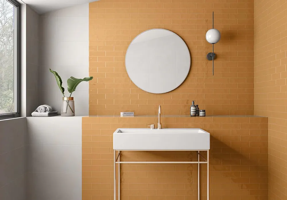 Weekendaanbieding Wandtegel Valence May Ocre Geel Glans 6,5x20