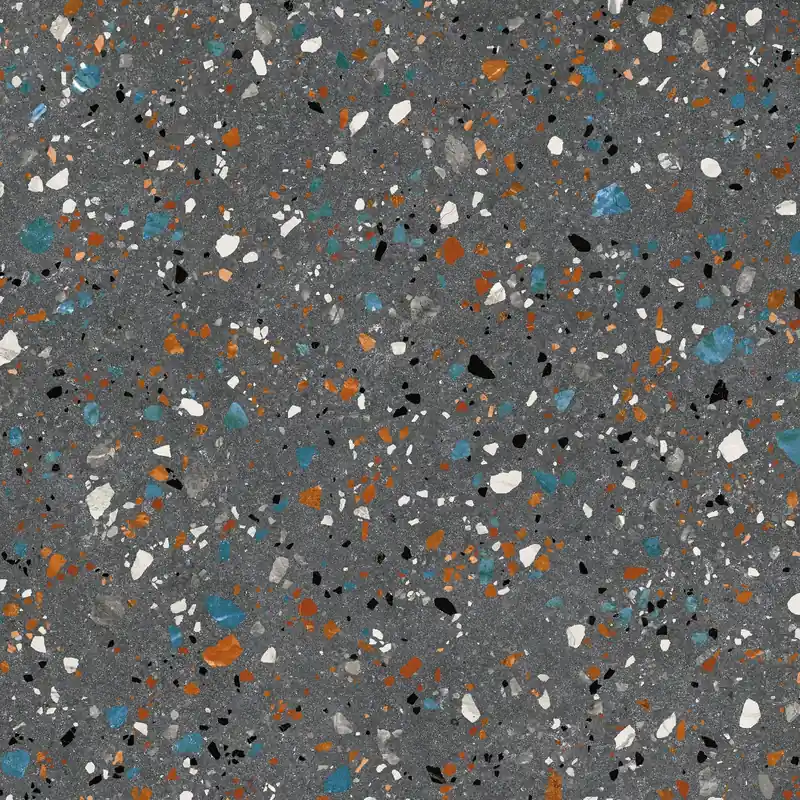 Vloertegel/Wandtegel Arcana Gobi Terrazzo Kleur Nero Zwart 60x60 Snelle Levering