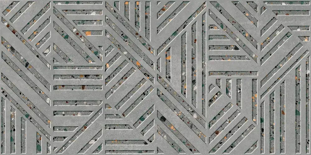 Wandtegel Arcana Go Terrazzo Relieve Kleur Grigio Grijs 60x120 Direct Beschikbaar