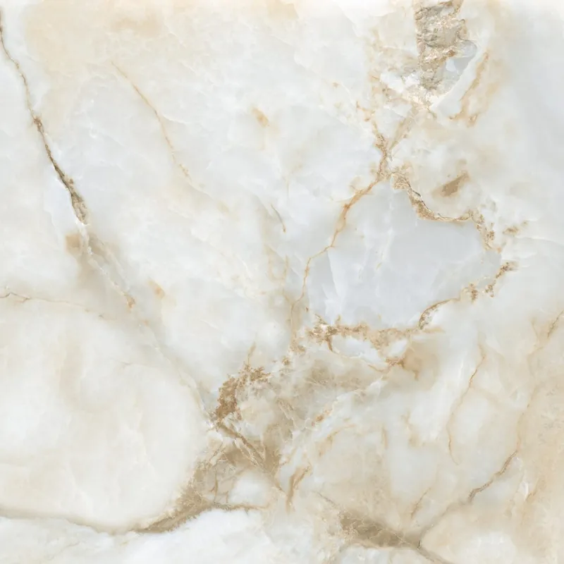 Vloertegel/Wandtegel Jones Onice Marmerlook Creme Goud Smooth Mat 120x120 Snelle Levering