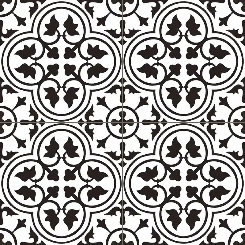 Vloertegel/Wandtegel Terre Agostino Hampton Decor Zwart Wit Portugees 45x45 Uitverkoop