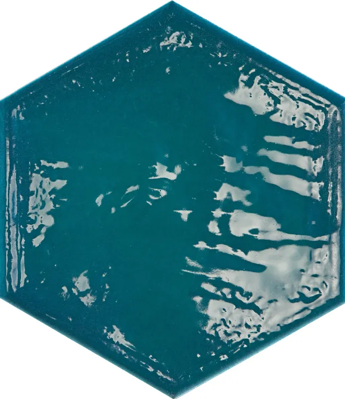 Vloertegel/Wandtegel Equipe Rain Hexagon Blauw Glans 19,8x22,8 Goedkoop