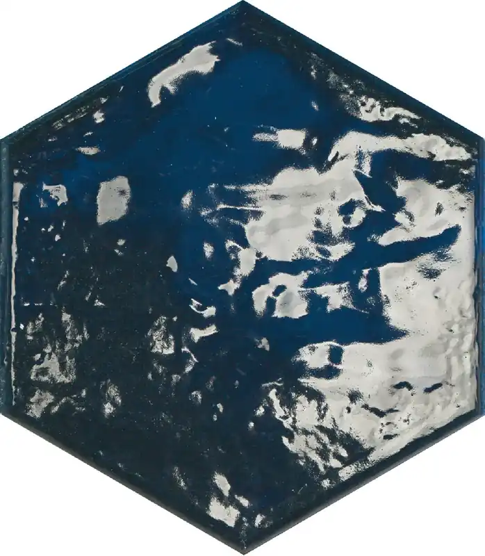 Vloertegel/Wandtegel Equipe Rain Hexagon Donker Blauw Glans 19,8x22,8 Flitsaanbieding
