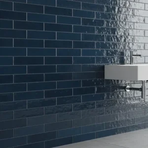 Beperkte Voorraad Wandtegel Equipe Rain Donker Blauw Glans 7,5x30