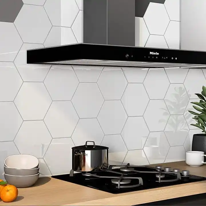 Wandtegel Equipe Decor Shiny Wit Glans Hexagon 19,8x22,8 Betrouwbaar