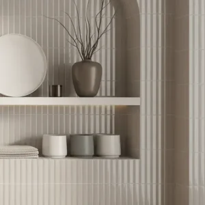 Direct Verzonden Wandtegel WoW Ovaal Bol 3D Relieve Decor Lichtgrijs Dust Glans 5x30