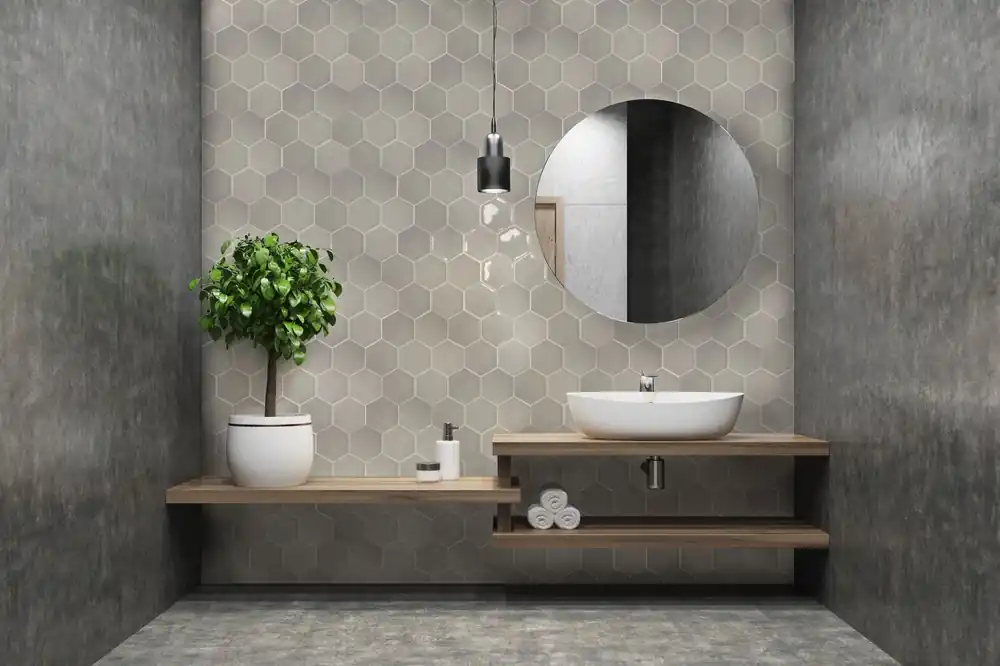 Wandtegel Navale Prime Gris Grijs Hexagon Klein Glans 10,8x12,4 Direct Beschikbaar