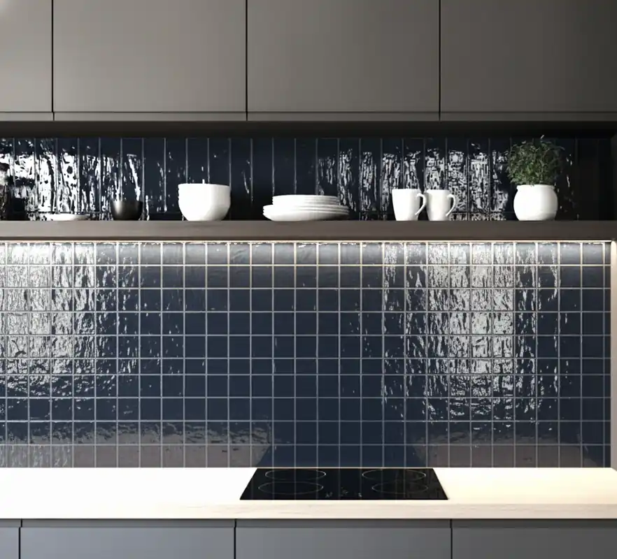 Koop Online Wandtegel Ragno Elements Licht Relieve Midnight Antraciet Glans 10x10