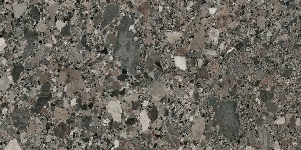 Vloertegel/Wandtegel Concorde Pietra Terrazzo Stonelook Antraciet 60x120 Exclusieve Aanbieding