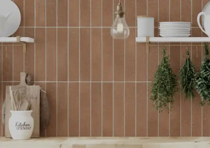 Gratis Retour Vloertegel/Wandtegel Geo Nature Handvorm Coral Terracotta Mat 5x25