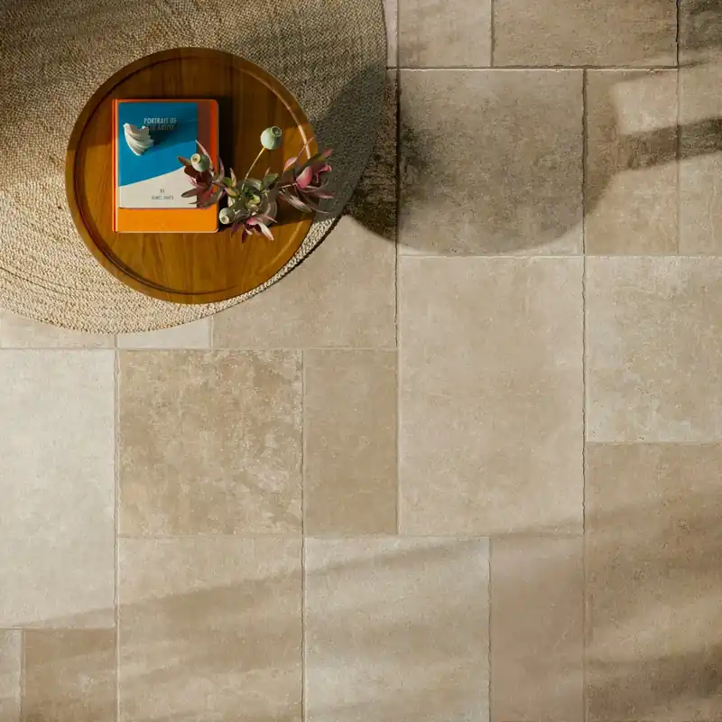 Vloertegels - Romaansverband met Meerdere Maten - Multivloer Mokka Beige - 60x90-60x60-30x60 Speciale Aanbieding