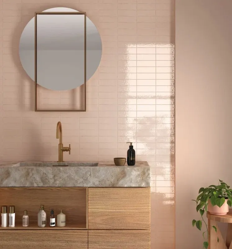 Alleen Vandaag Wandtegel Equipe Ceramica Kalma Rose Roze Glans 6x18,6