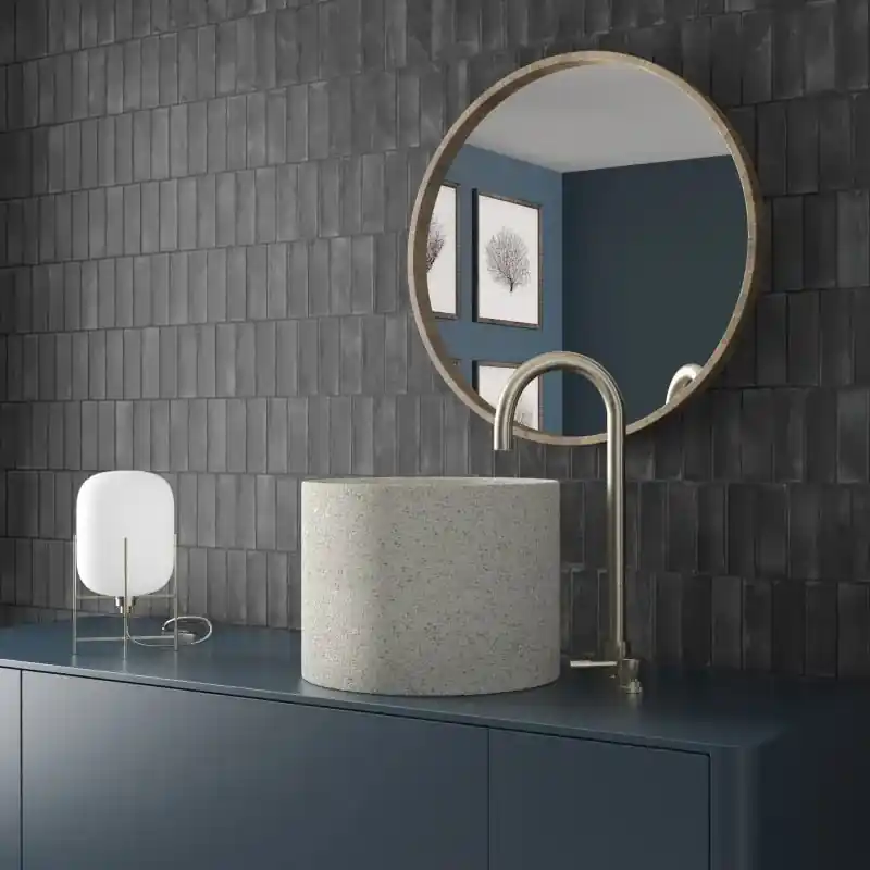 Vloertegel/Wandtegel Equipe Ceramica Coco Black Hat Zwart Mat 5x15 Exclusieve Aanbieding