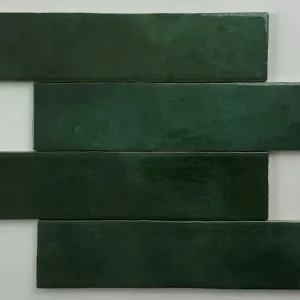 Must-Have Wandtegel Equipe Ceramica EX Trendy Donker Groen Handvorm Glans 6x24,6