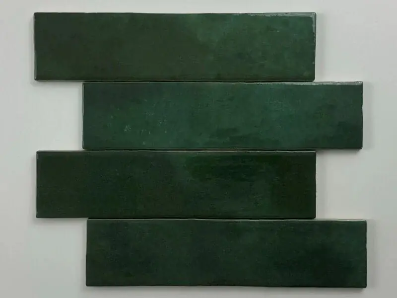 Must-Have Wandtegel Equipe Ceramica EX Trendy Donker Groen Handvorm Glans 6x24,6