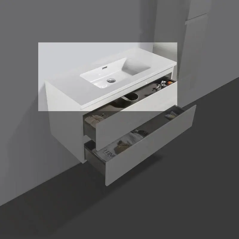 Superprijs Sanitair Boch Mineraalmarmer Wastafel Wit 100 cm Zonder Kraangat