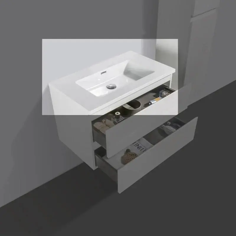 Sanitair Boch Mineraalmarmer Wastafel Wit 80 cm Zonder Kraangat Laatste Kans