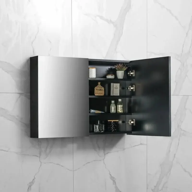 Sanitair Boch Spiegelkast Zwart Mat 100x70x16cm Must-Have