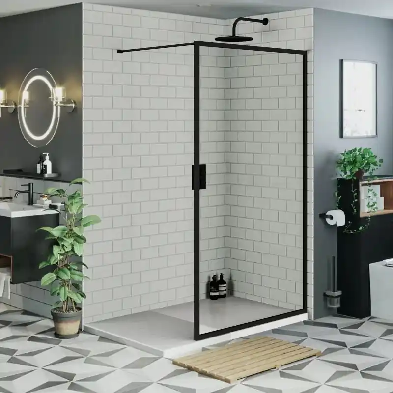 Bestseller Sanitair Saniclear Inloopdouche Helder Glas 120x200cm Mat Zwart Raamwerk