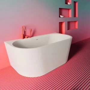 Voordeelprijs Sanitair Saniclear Half Vrijstaand Bad Wit Mat 170x80x57cm