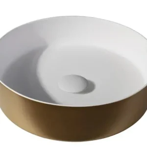 Korting Sanitair Sani Waskom Solid Surface Goud Mat 39x39x10,8cm EXT