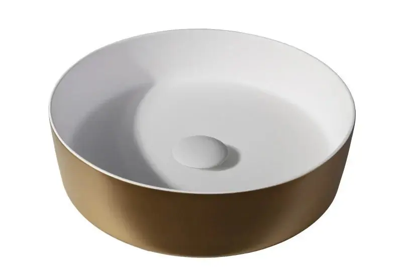 Korting Sanitair Sani Waskom Solid Surface Goud Mat 39x39x10,8cm EXT