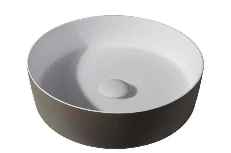 Gereduceerde Prijs Sanitair Sani Waskom Solid Surface Moka Mat 39x39x10,8cm EXT