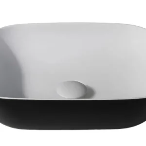 Populair Sanitair Sani Waskom Solid Surface Zwart Mat 46x34x12,2cm EXT